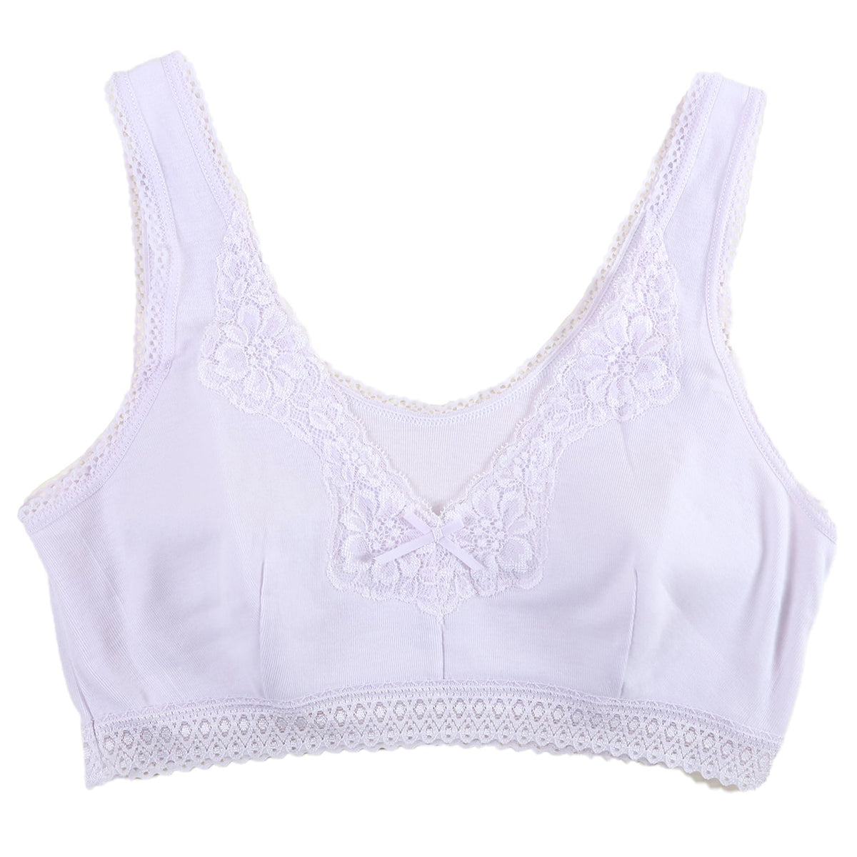 綿100% ブラジャー ノンワイヤー M~3L (下着 ハーフトップ 綿 ノンワイヤーブラ レディース インナー 大きいサイズ コットン ブラ)