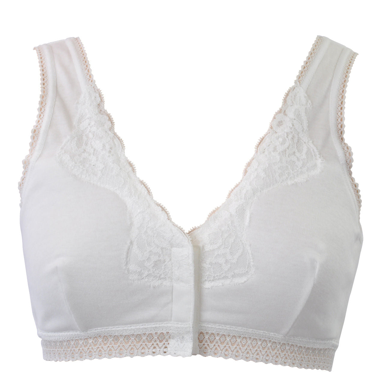 綿100% ブラジャー フロントホック ノンワイヤー M~3L (前開き ブラ 前あき ノンワイヤーブラ 下着 レディース コットン インナー 大きいサイズ ハーフトップ)