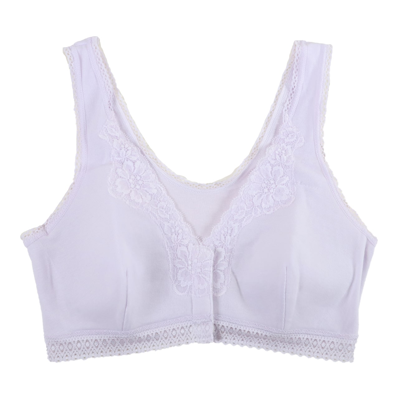 綿100% ブラジャー フロントホック ノンワイヤー M~3L (前開き ブラ 前あき ノンワイヤーブラ 下着 レディース コットン インナー 大きいサイズ ハーフトップ)