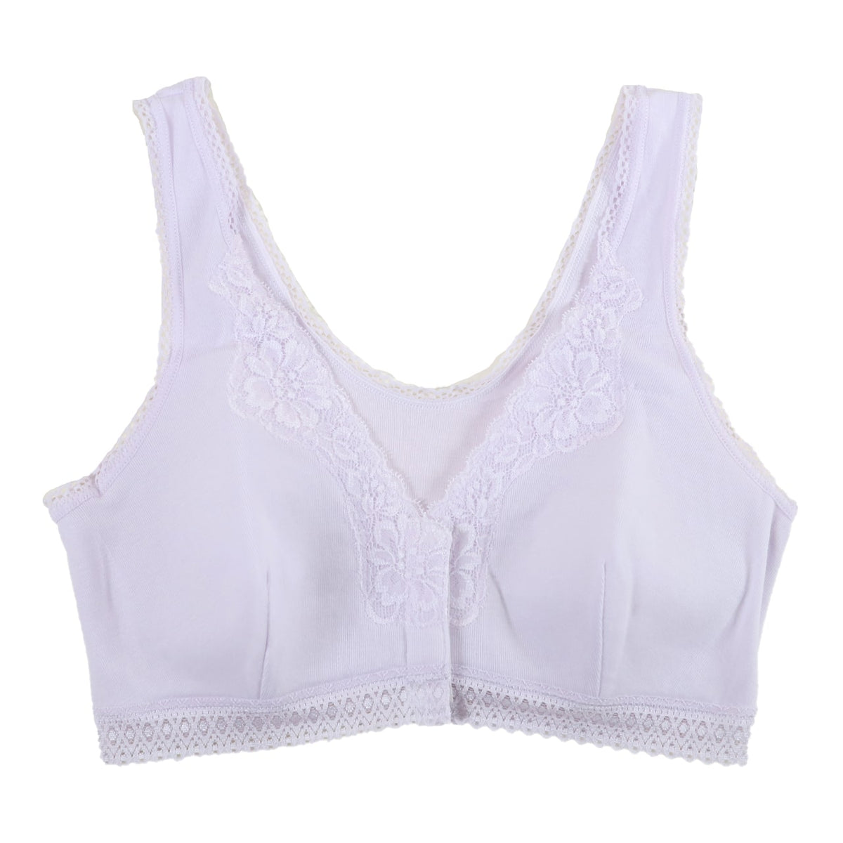 綿100% ブラジャー フロントホック ノンワイヤー M~3L (前開き ブラ 前あき ノンワイヤーブラ 下着 レディース コットン インナー 大きいサイズ ハーフトップ)