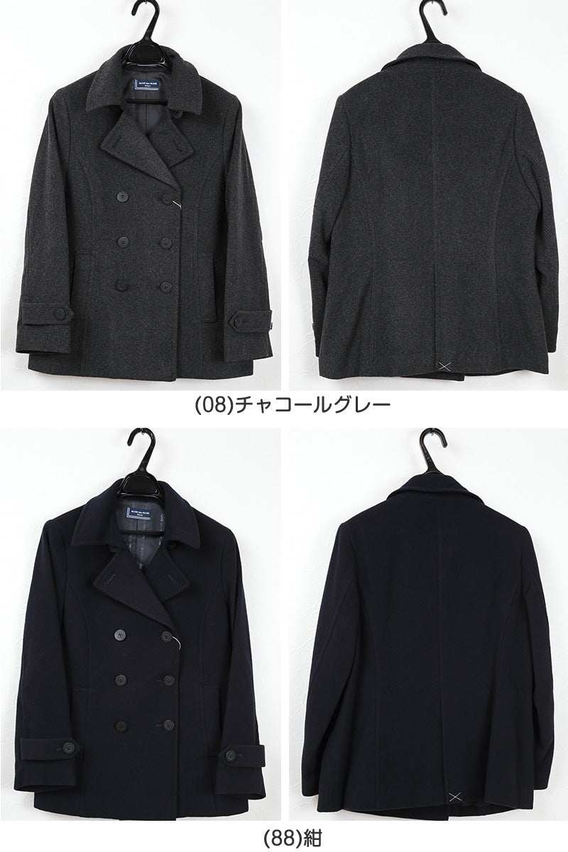 スクールコート 女子 高校生 中学生 ピーコート Pコート ショート丈 S~LL OLIVE des OLIVE 紺 グレー 女の子 学生 レディース 冬 防寒 通学 フードなし (送料無料) (在庫限り)