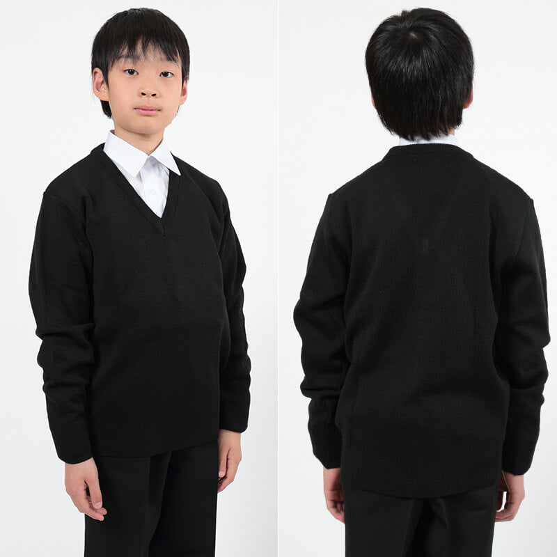 FIRST BEAT スクールニット Vセーター 100~130cm (学生服 制服 中学生 高校生 通学 スクール ニット スクールセーター 学生 黒 紺) (取寄せ)