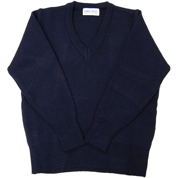 FIRST BEAT スクールニットVセーター M~3L (学生服 制服 中学生 高校生 通学 スクール ニット ウォッシャブル スクールセーター 学生 黒 紺 丸洗いOK 毛玉ができにくい) (取寄せ)