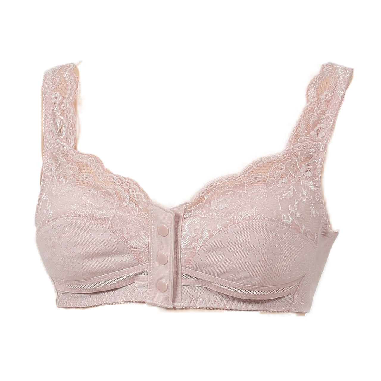 ノンワイヤーブラ フロントホック M~3L (前開き ブラジャー 前あき ブラ ラクブラ 大きいサイズ レディース 下着 インナー)