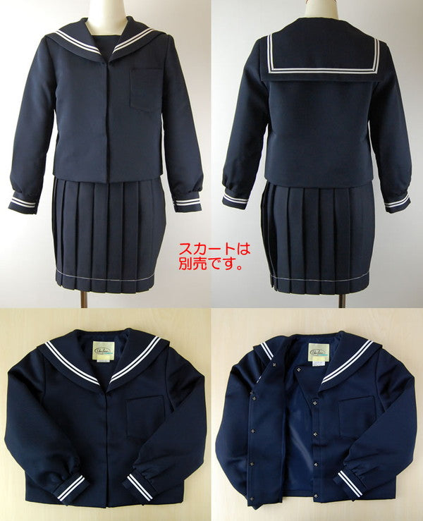 トンボ学生服 女子小学生 カシドス織り 白2本ラインセーラー服 140cmA~160cmA (トンボ TOMBOW 丸洗いOK) (送料無料) (取寄せ)