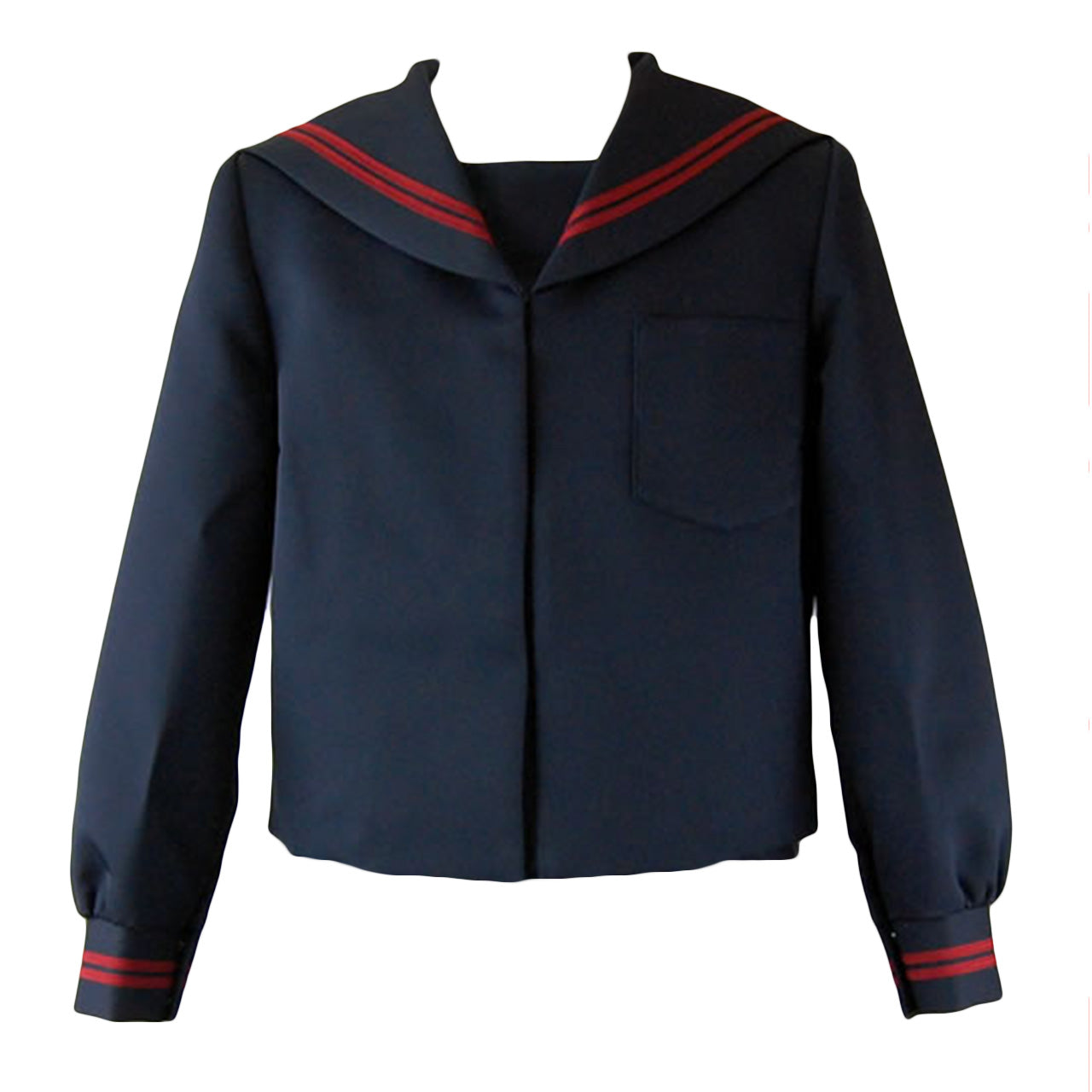 トンボ学生服 女子小学生 カシドス織り 赤2本ラインセーラー服 140cmA~160cmA (トンボ TOMBOW 丸洗いOK) (送料無料) (取寄せ)