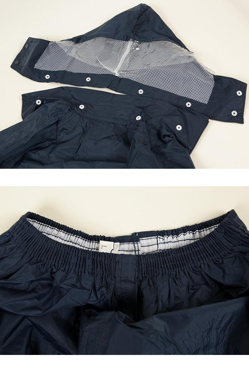 男女兼用レインコート上下セット M~3L (防水 カッパ レインスーツ フード付き 雨具) (送料無料) (取寄せ)
