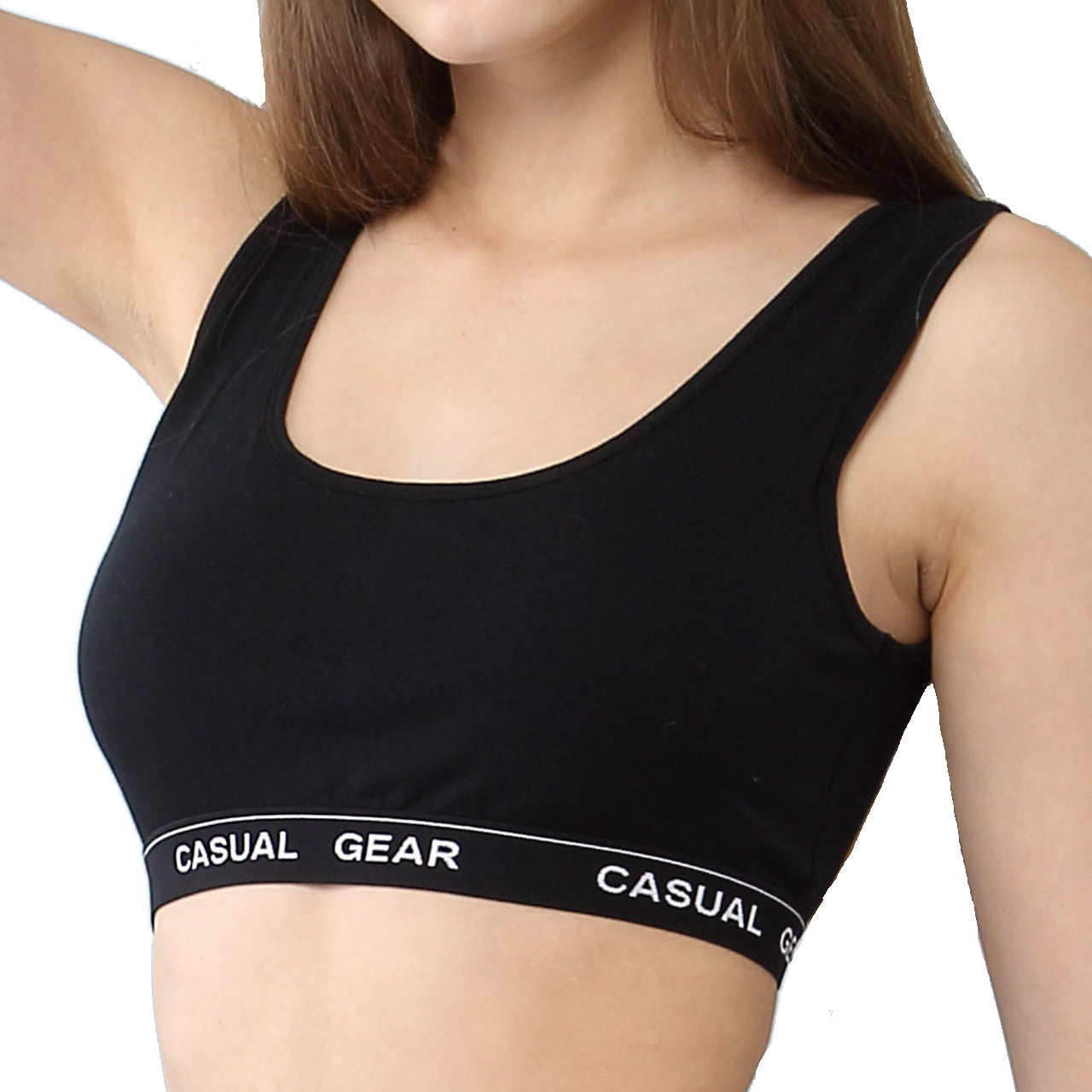 【3枚セット】カジュアルギア ハーフブラジャー M~LL (レディース インナー 下着 パッド付 ハーフトップ ノンワイヤーブラ ノンワイヤー ブラ 綿混 綿 まとめ買い) (婦人肌着)