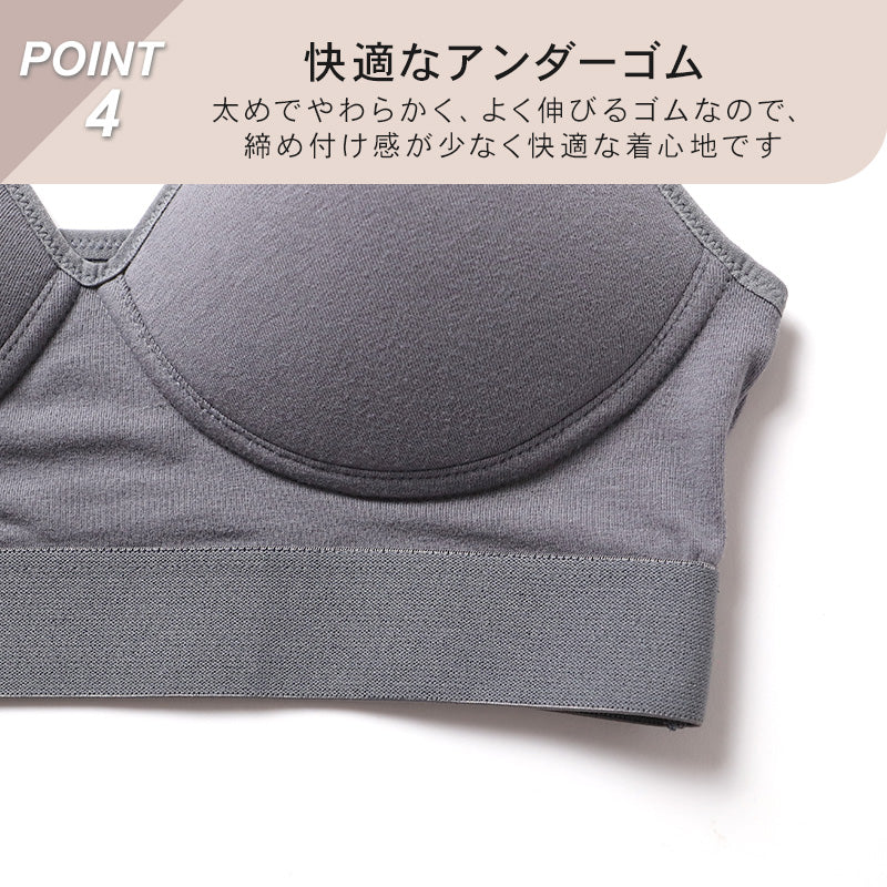 ノンワイヤー モールドカップブラ ノンワイヤーブラ SS S M L ブラジャー 綿 締め付けない モールドブラ シンプル コットン レディース 女性 インナー 下着 シンプル リラックス