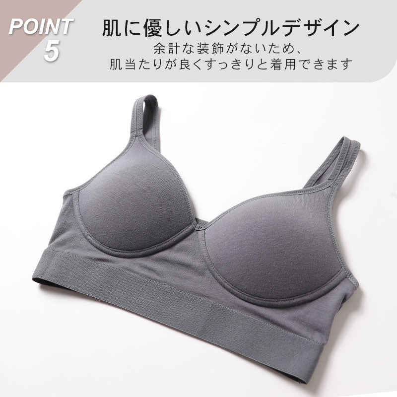 ノンワイヤー モールドカップブラ ノンワイヤーブラ SS S M L ブラジャー 綿 締め付けない モールドブラ シンプル コットン レディース 女性 インナー 下着 シンプル リラックス
