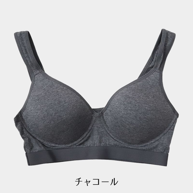 ノンワイヤー モールドカップブラ S M L LL 3L 4L ノンワイヤーブラ 綿 締め付けない 中学生 モールドブラ ナイトブラ シンプル コットン レディース インナー 下着 (在庫限り)