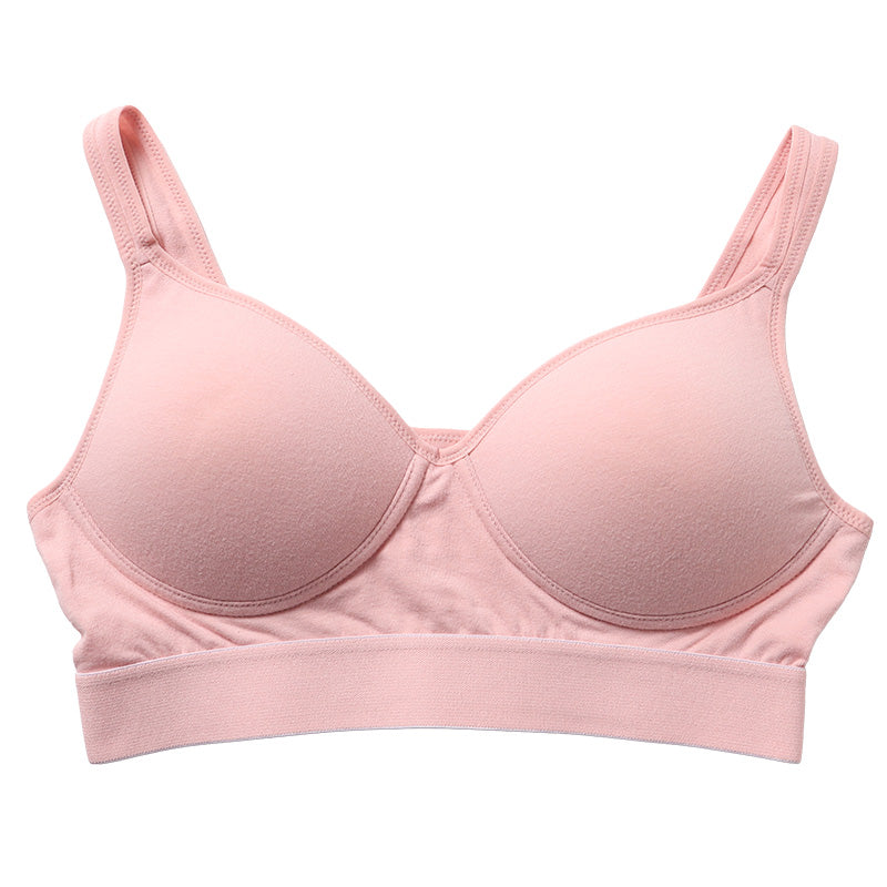 ガールズ 綿ベア天 モールドカップブラジャー ノンワイヤー SS~L 高校生 中学生 コットン 綿混 子供 ジュニア スクールインナー 女の子 下着 無地 白 ピンク SS S M L