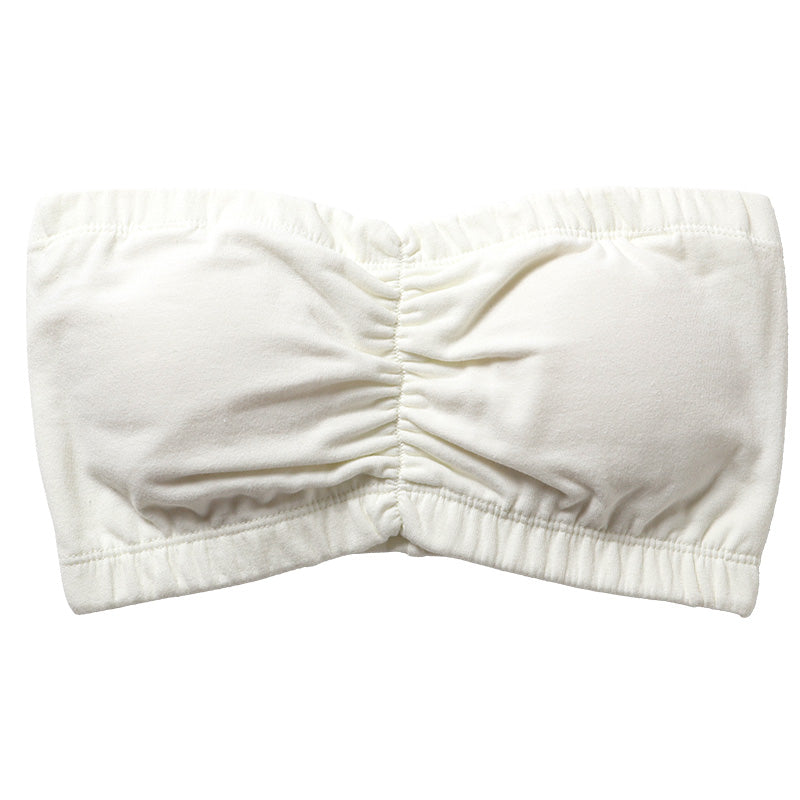チューブトップ カップ付 ブラジャー S M L LL 3L 4L チューブブラ ノンワイヤー 綿 コットン 大きいサイズ 女性 レディース 下着 肩だし ブラトップ