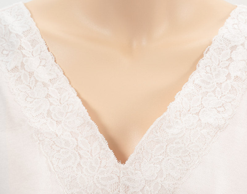 エジプト綿 広幅レースハーフトップ M~LL (ノンワイヤーブラジャー ブラジャー ブラ 綿100% 肌着 下着 レース) (婦人肌着) (取寄せ)