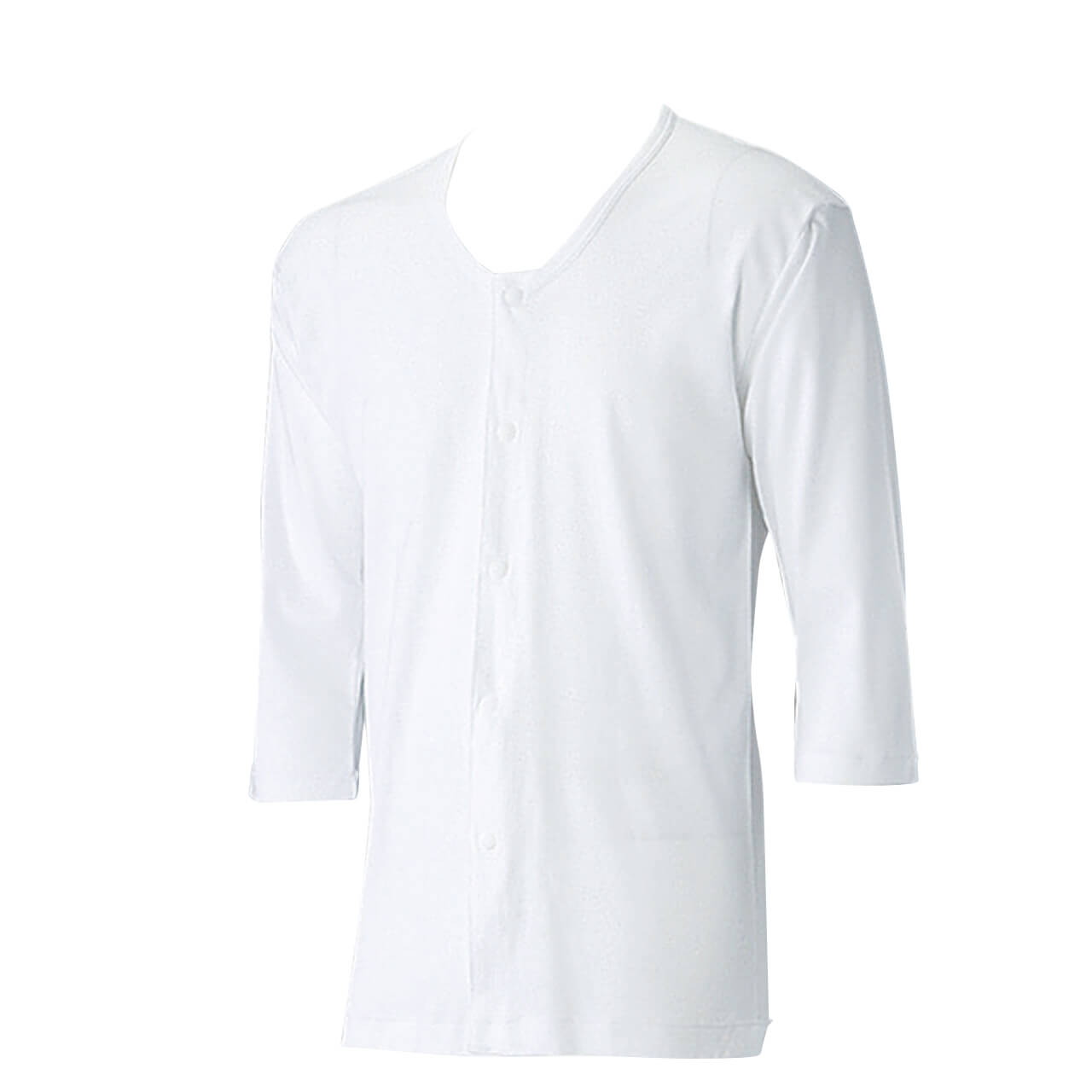 ワンタッチ肌着 プラスチックホック式7分袖前開きシャツ 2枚組 M~LL (M L LL 綿100% プラスチックホック式 ワンタッチ肌着 シャツ メンズ 男性) (在庫限り)