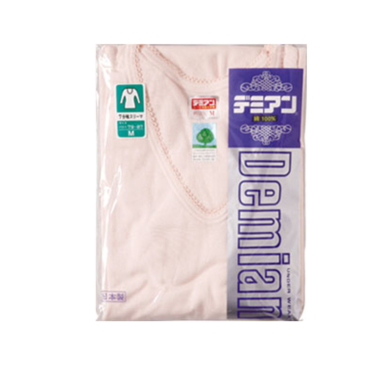 デミアン 綿100% コーマ糸使用 7分袖スリーマ 3枚セット M・L (レディース 婦人 インナー 下着 綿 コットン 吸湿 日本製 長袖 スリーマー) (婦人肌着) (在庫限り)