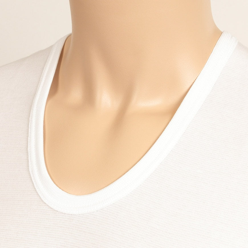 Tシャツ メンズ 半袖U首シャツ インナー 2枚組 M~LL (男性 紳士 肌着 半袖 tシャツ Uネック インナーウェアー 夏 吸水速乾 吸汗速乾 抗菌防臭 鹿の子編み M L LL) (在庫限り)