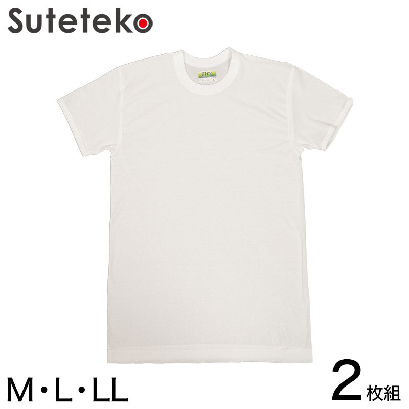 Tシャツ メンズ 半袖 丸首シャツ インナー 2枚組 M~LL (tシャツ 男性 紳士 クルーネック 肌着 白 無地 綿 コットン シャツ 吸汗 速乾 夏 M L LL) (在庫限り)