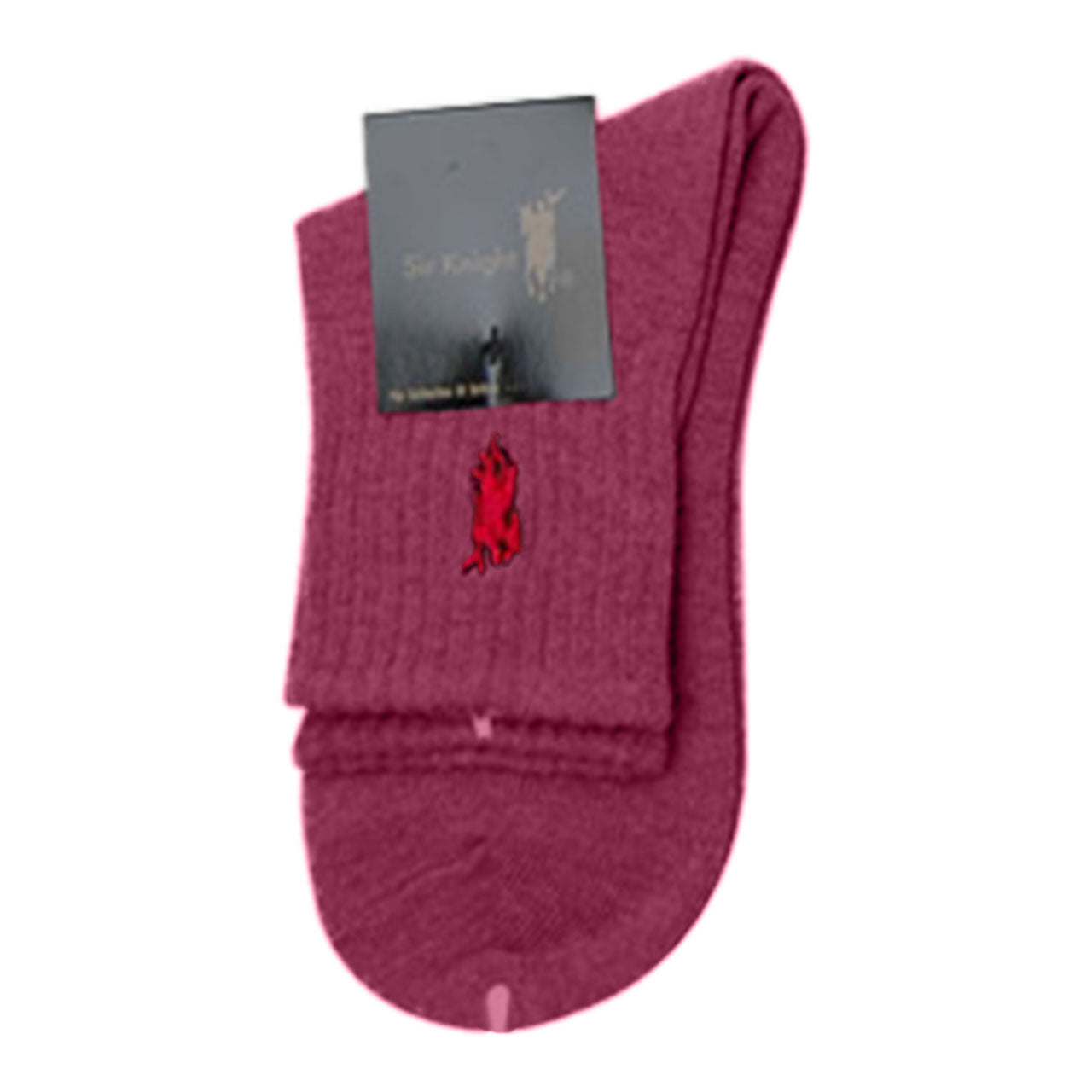 Sir-Knight ワンポイント刺繍入りソックス 22 - 24cm レディース 婦人 ソックス 靴下 クルーソックス 綿混 くつした くつ下 コットン 学生 通学 制服 小学生 中学生 高校生