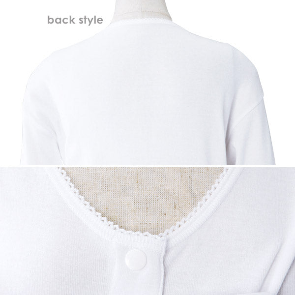 ワンタッチ肌着 婦人用プラスチックホック式7分袖前開きシャツ 2枚組 S~LL (S M L LL 綿100% プラスチックホック式 ワンタッチ肌着 シャツ レディース 女性) (在庫限り)