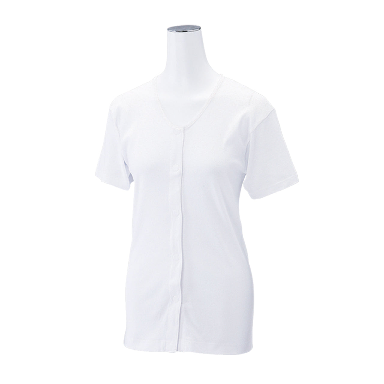 前開きシャツ 婦人 介護 下着 半袖 インナー M~LL (M L LL 綿100% マジックテープ式 ワンタッチ肌着 シャツ レディース 女性 ピンク)