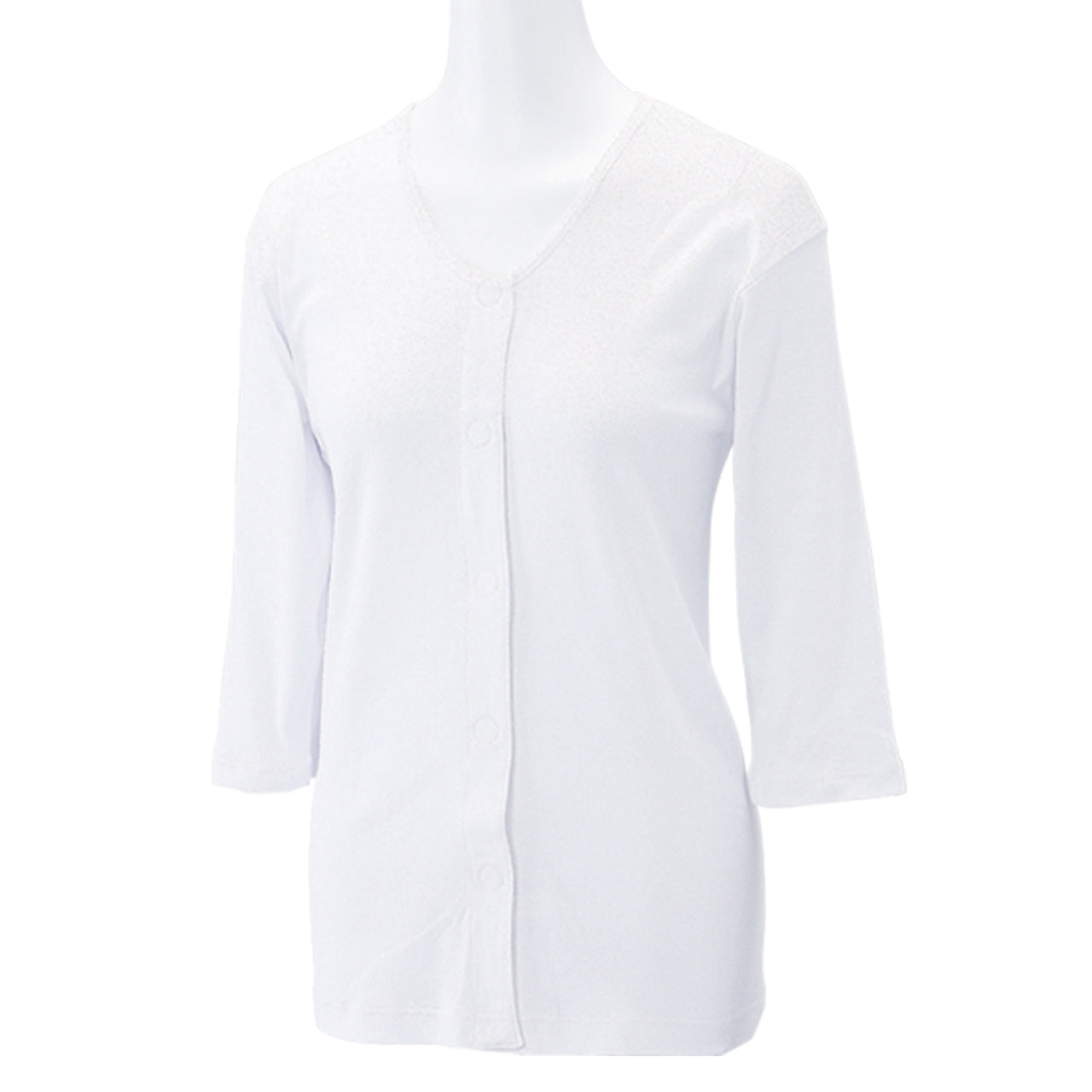 前開き シャツ 婦人 介護 下着 7分袖 インナー マジックテープ M~LL 介護用 肌着 長袖 レディース 女性用 M L LL 綿100% ワンタッチ肌着 シャツ ピンク