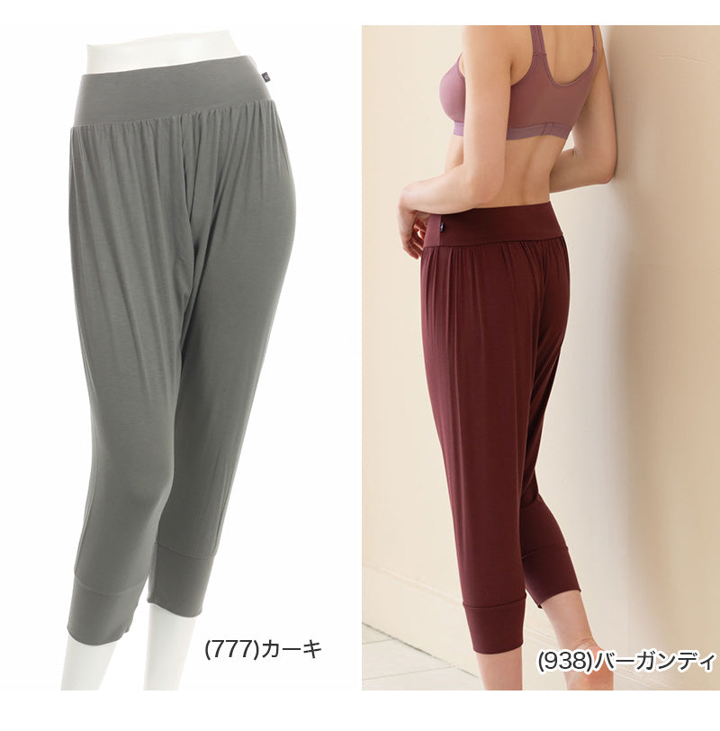 アツギ イージーパンツ ヨガ パンツ ボトム レディース S~LL (サルエルパンツ ヨガウェア 7分丈 ダンス フィットネス 締め付けない ルームウェア ルームパンツ 部屋着) (在庫限り)