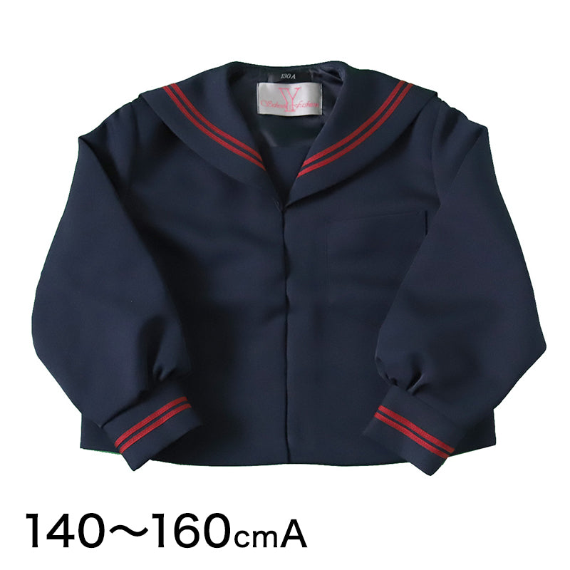 【海外限定】 ティアラ 女子小学生 セーラー服 赤2本ライン カシドス織り ワンピース