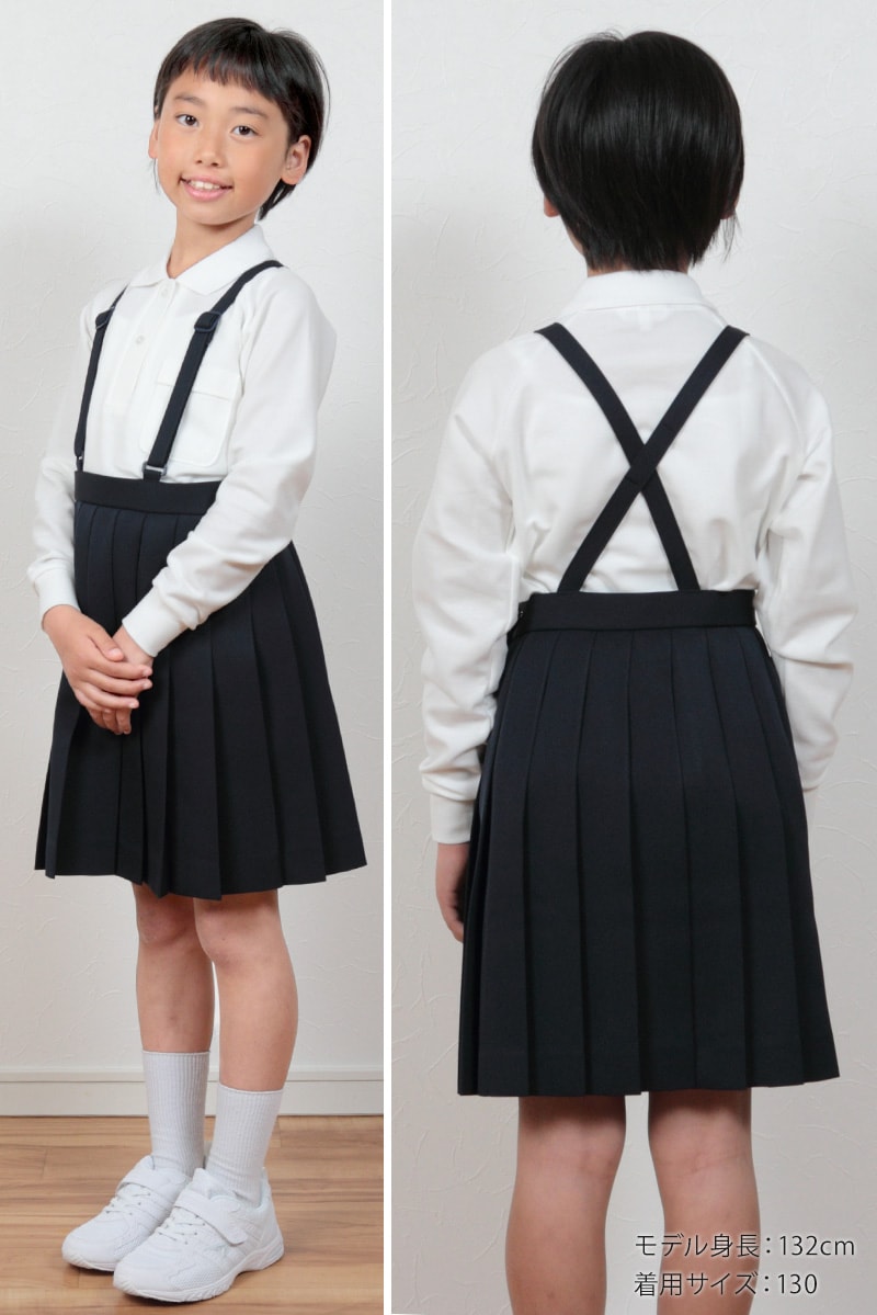 スクール ポロシャツ 女子用 長袖 小学生 制服 トンボ 学生服 120cmA~160cmA 小学校 スクールシャツ カノコ 鹿の子 女の子 120 130 140 150 160 (取寄せ)