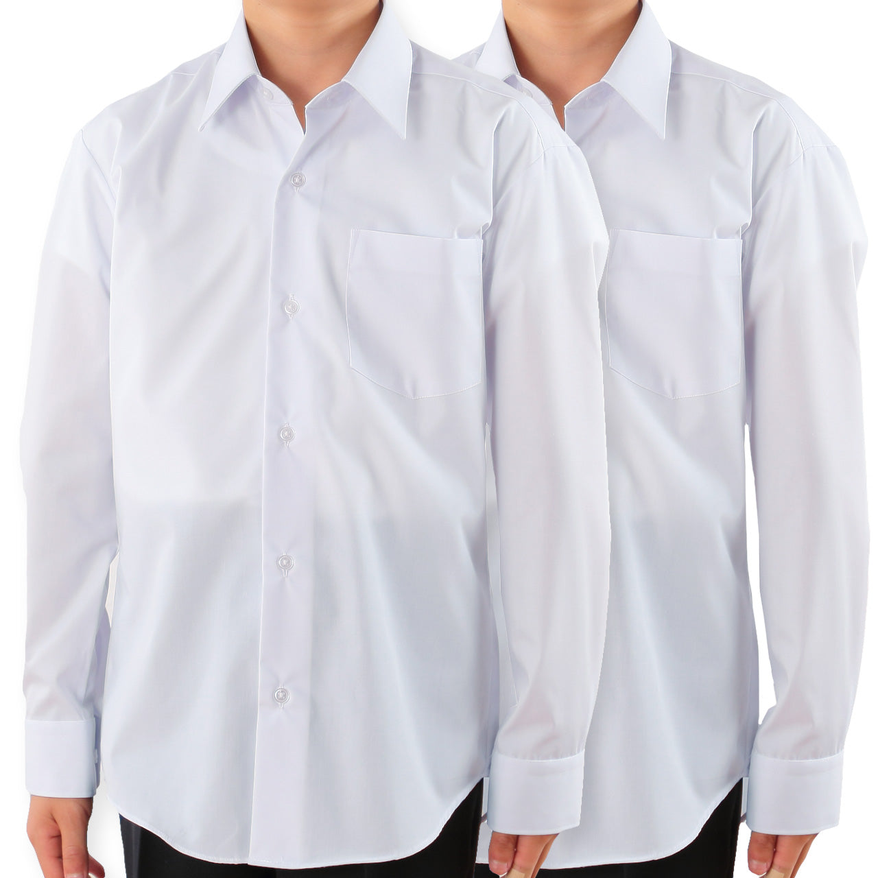 【2枚セット】形態安定 抗菌防臭 長袖カッターシャツ 150cmB~190cmB (学生服 カッターシャツ TOMBOW ワイシャツ Yシャツ)
