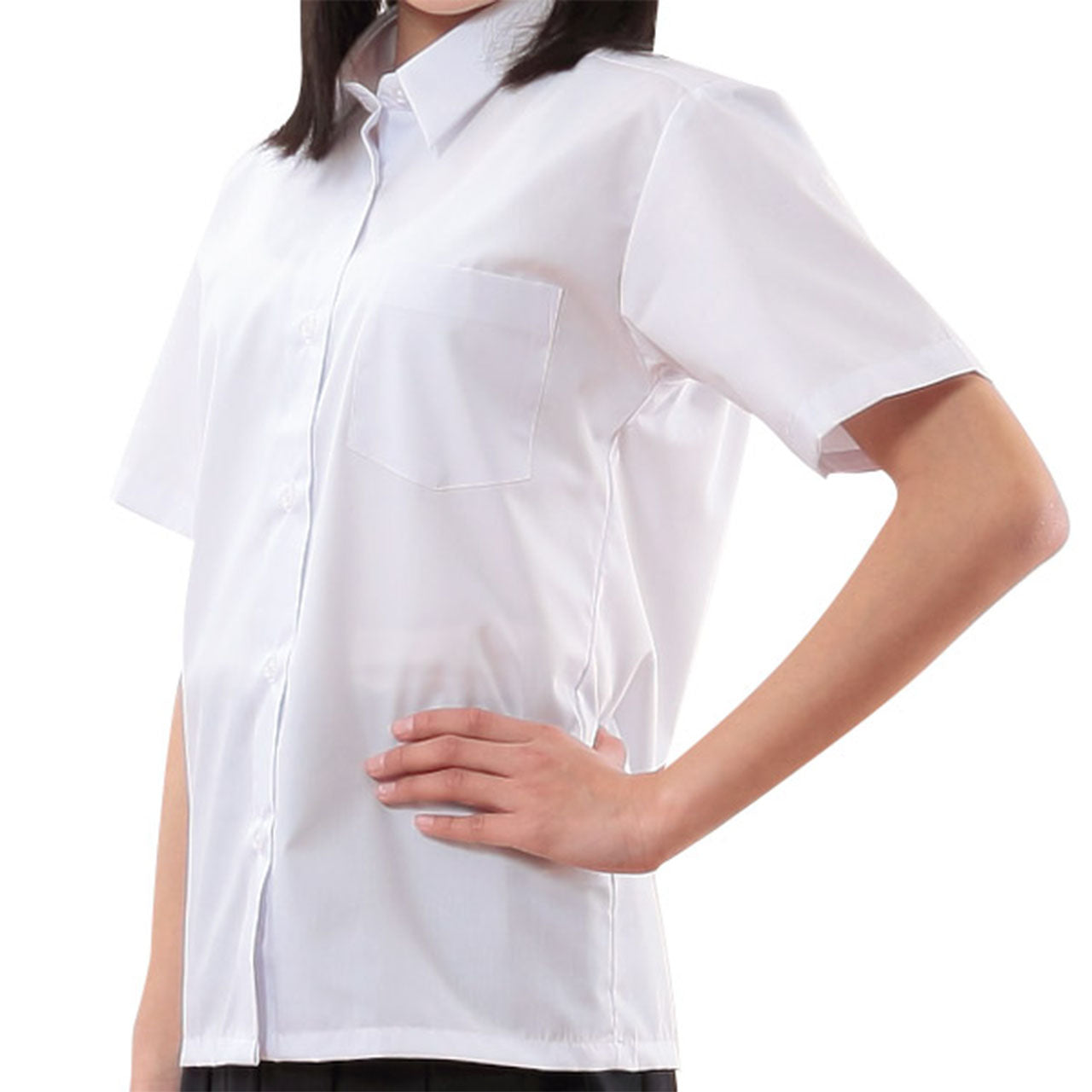 カッターシャツ スクールシャツ 女子 半袖 トンボ SS~EL (制服 ワイシャツ 半袖シャツ 学生 中学生 高校生 しわになりにくい ノーアイロン 形態安定 トンボ学生服) (取寄せ)