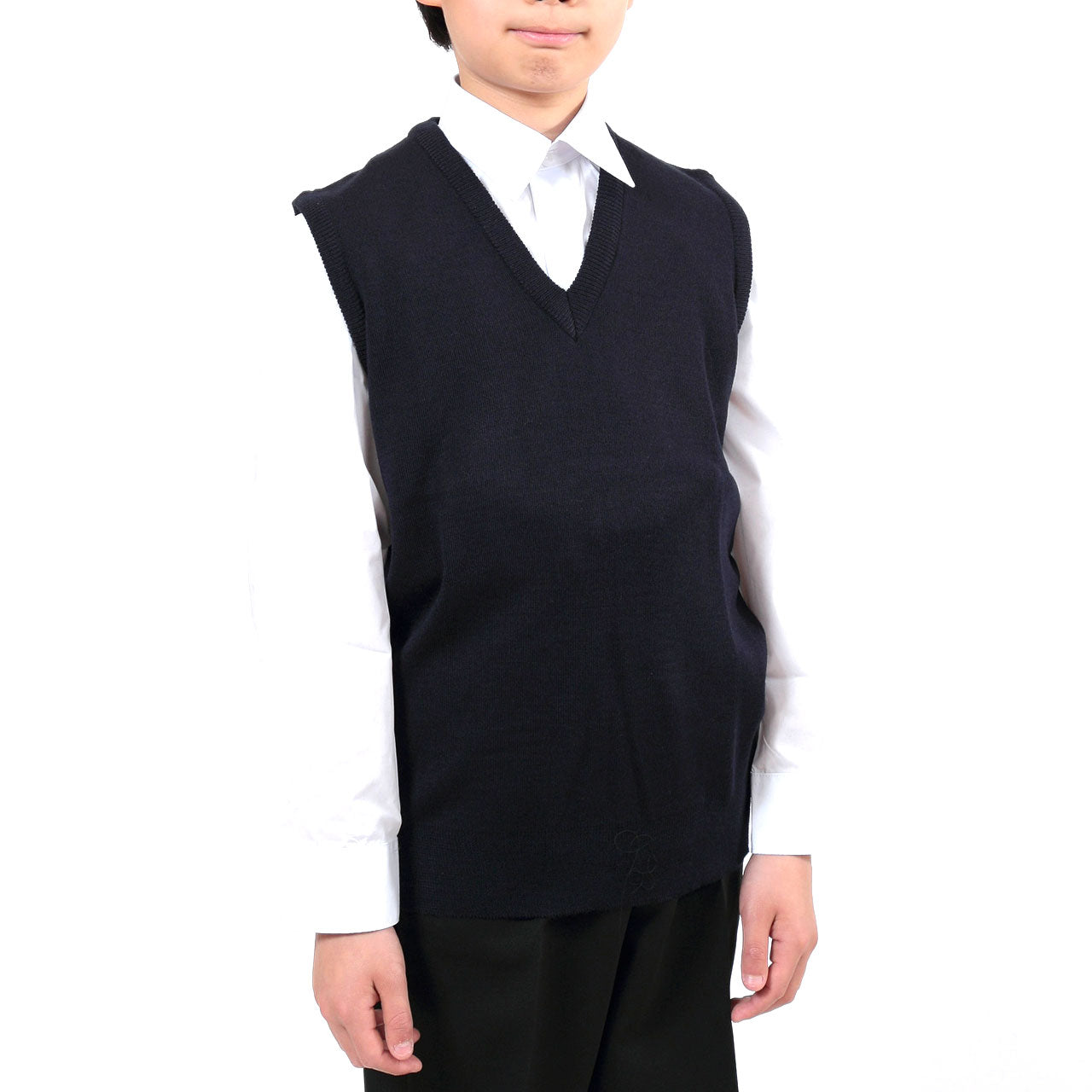 スクール ニット ベスト キッズ ウール混 洗える 100~120cm スクールニット 小学生 小学校 子供 毛玉ができにくい 男子 女子 日本製 (取寄せ)