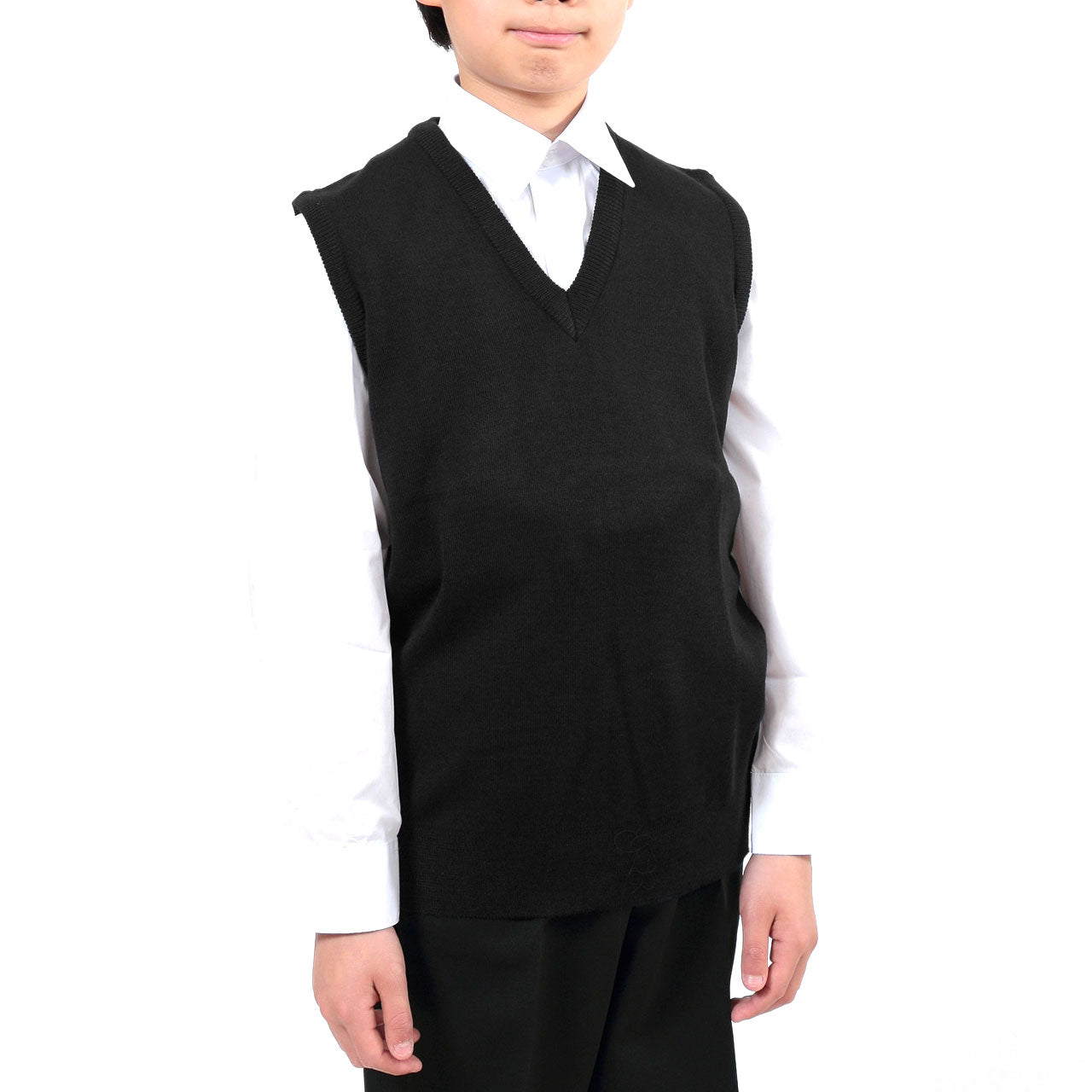 スクールベスト ニット 制服 子供 中学生 洗える 130cm~170cm 高校生 通学 スクール 学生 黒 紺 毛玉ができにくい キッズ ジュニア (取寄せ)