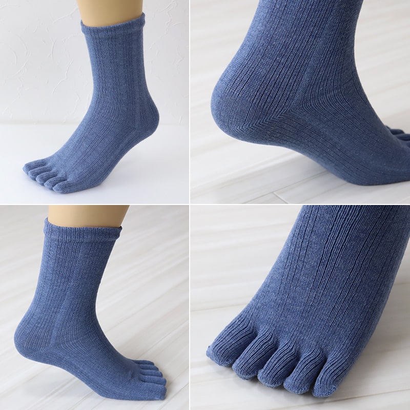 5本指ソックス メンズ 足口ゴム無し 綿混 24-28cm (男性 紳士 靴下 ソックス 五本指 ゴムなし メンズ靴下 紳士靴下 日本製 コットン) (紳士靴下) (在庫限り)