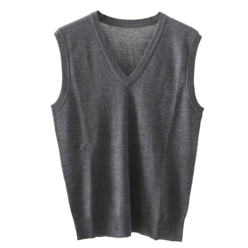 Vネック ニット メンズ ベスト ビジネス S~3L V首 ビジネス カジュアル オフィス 秋 冬 ウール 防寒 大きいサイズ メンズニット メンズセーター 無地 シンプル スリム 薄手