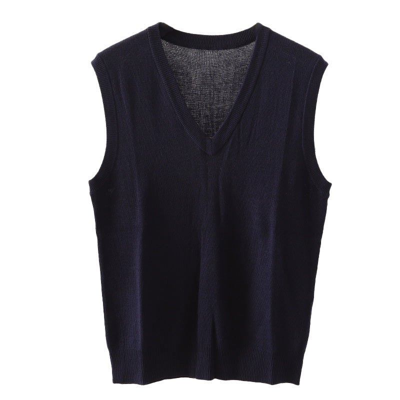 Vネック ニット メンズ ベスト ビジネス S~3L V首 ビジネス カジュアル オフィス 秋 冬 ウール 防寒 大きいサイズ メンズニット メンズセーター 無地 シンプル スリム 薄手