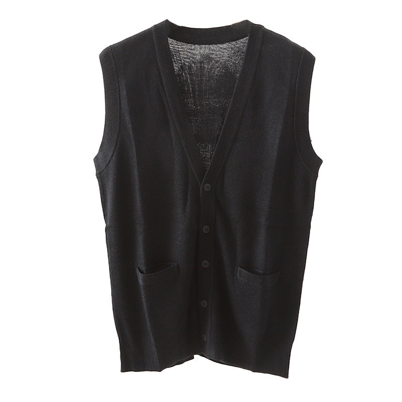 メンズ 前あき ニットベスト V首 S~3L Vネック ビジネス カジュアル オフィス 秋 冬 ウール 防寒 大きいサイズ メンズニット メンズセーター 無地 シンプル スリム 薄手