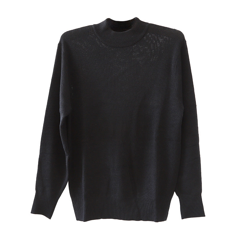 ハイネック メンズ ニット S~3L ビジネス カジュアル オフィス 秋 冬 ウール 防寒 大きいサイズ メンズニット メンズセーター 無地 シンプル スリム 薄手