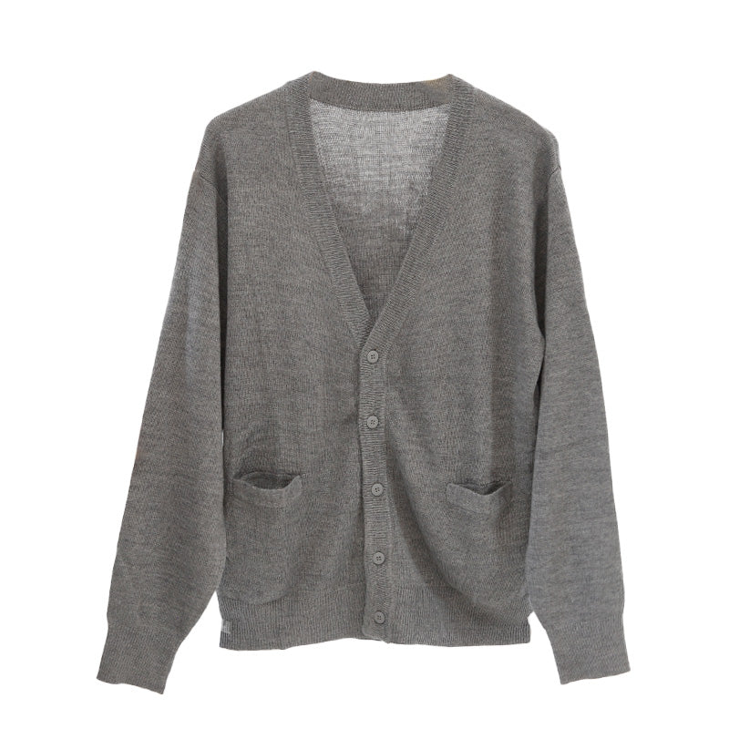 カーディガン メンズ 薄手 S~3L V首 Vネック ビジネス カジュアル オフィス 秋 冬 ウール 防寒 大きいサイズ メンズニット メンズセーター 無地 シンプル スリム