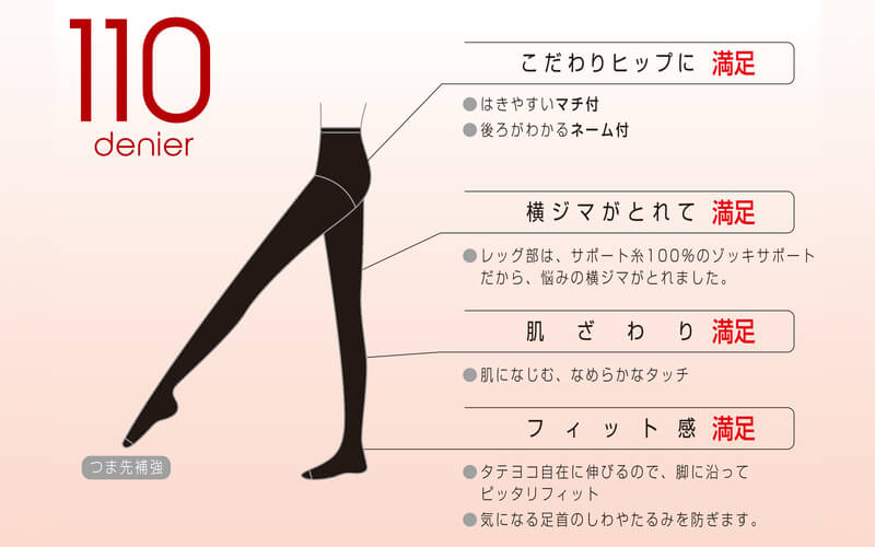 福助 デイリー満足 タイツ 110デニール 2足組 M-L・L-LL 満足 ふくすけ フクスケ レディース (在庫限り)
