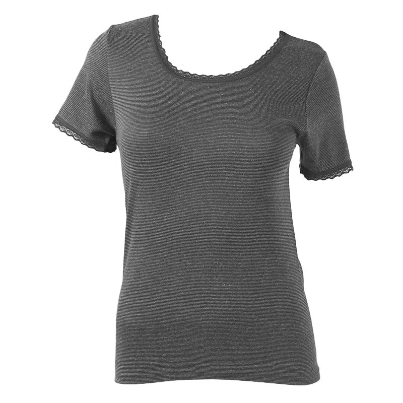 レディース 3分袖インナー のびる ストレッチ 半袖 伸縮性 フィット感 快適 やさしい 肌触り 心地いい M~4L 婦人 肌着 下着 伸びる シャツ