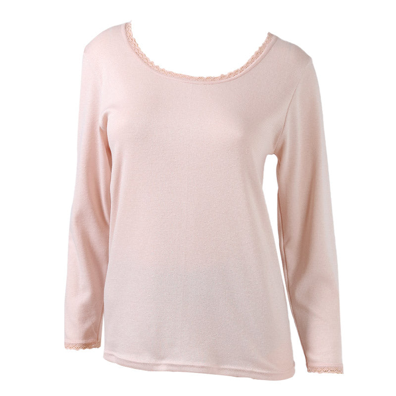 婦人 のびのびフィット 8分袖インナー 大きいサイズ のびる ストレッチ 伸縮性 長袖 快適 やさしい 肌触り なめらか M~4L 婦人 肌着 下着 伸びる シンプル 丸首