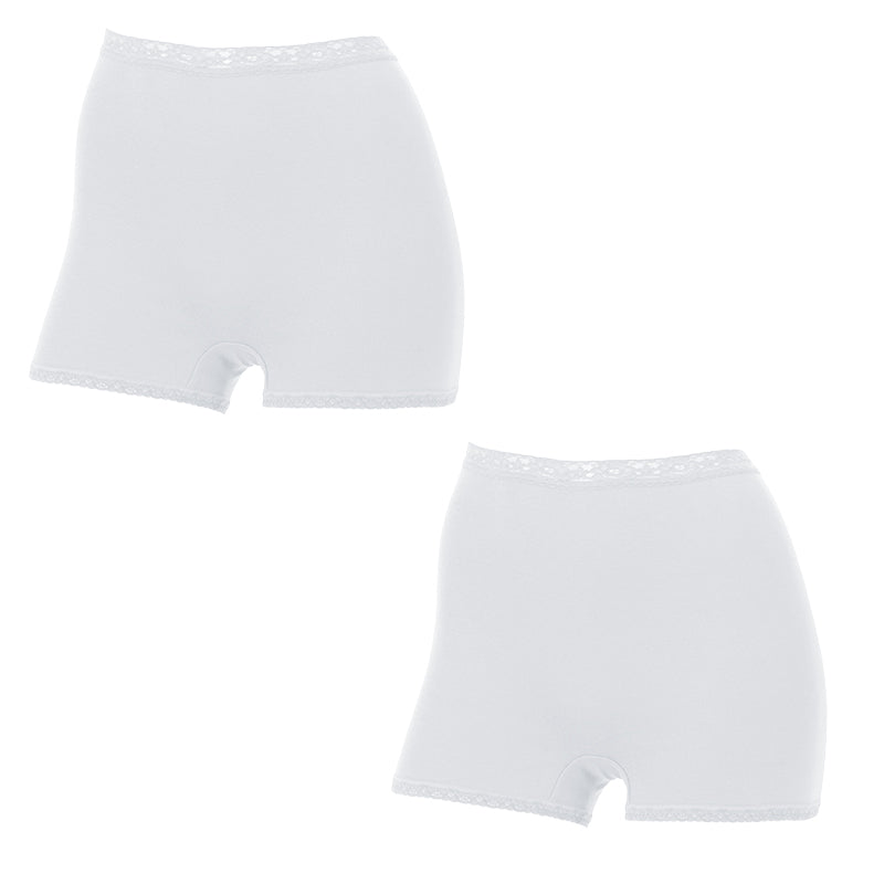 アツギ 一分丈ショーツ 綿 レディース 1分丈 ショーツ 深履き 2枚組 M~LL (下着 インナー パンツ フルウエスト ゆったり 締め付けない おへそすっぽり 女性 婦人 無地 シンプル 2枚セット) (在庫限り)