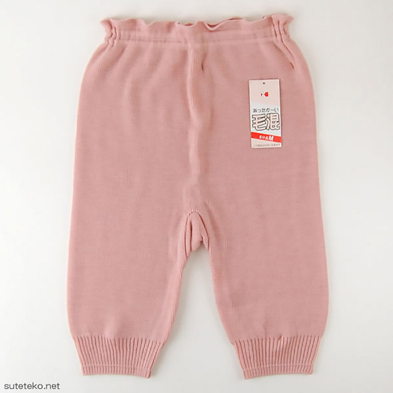 毛糸のパンツ 5分丈 ボトム インナー レディース M~LL (ズボン下 パッチ 防寒 暖かい あったか 冬 肌着 下着 毛混 スパッツ レギンス) (婦人肌着) (在庫限り)