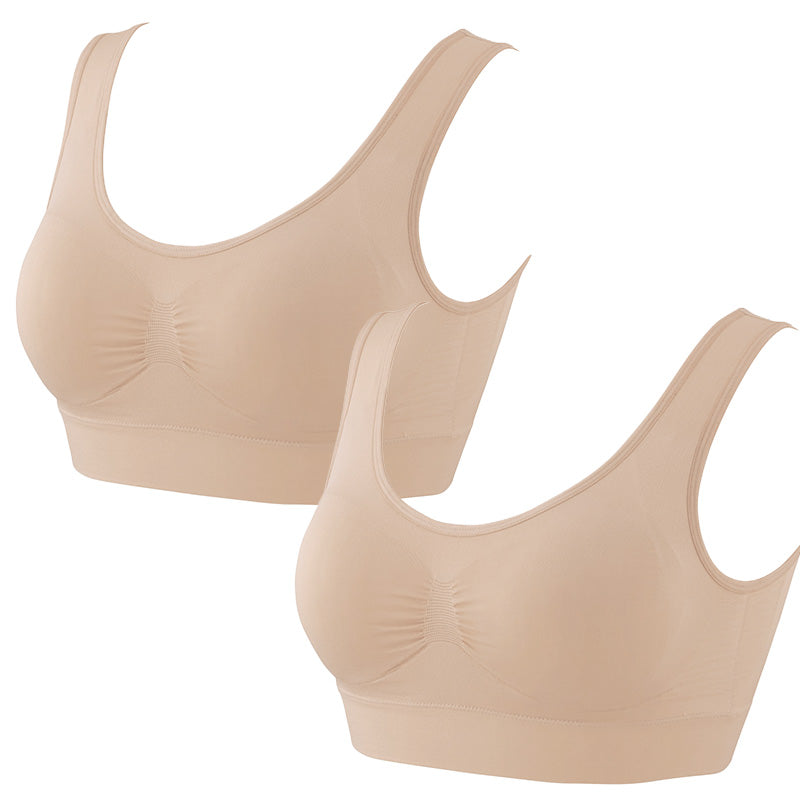 アツギ NUDEMake 成型ブラジャー 取り外しカップ付 2枚セット M L LL ナイトブラ おやすみブラ レディース ノンワイヤーブラ 下着 インナー 楽ちん シンプル ヌードメイク ブラジャー モールドカップブラ ハーフトップ リラックス 女性 婦人 2枚組
