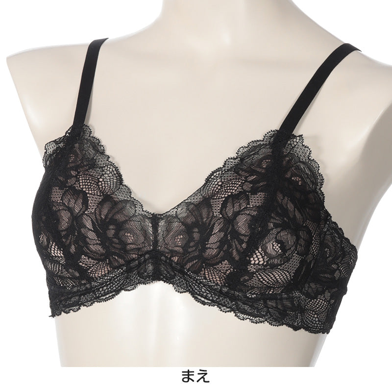 アツギ ノンワイヤーブラジャー 総レース M~LL (ヌードメイク 下着 ノンワイヤーブラジャー レディースインナー 大きいサイズ ブラ インナー 肌着 コーディネートブラジャー カラー)