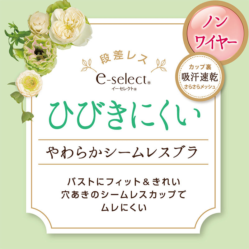 アツギ イーセレクト ノンワイヤーブラ シームレスカップ ブラジャー レディース ひびきにくい M~4L 吸汗 速乾 下着 ブラ 女性 大きいサイズ 3l 夏 tシャツブラ インナー モールドカップ シンプル 無地