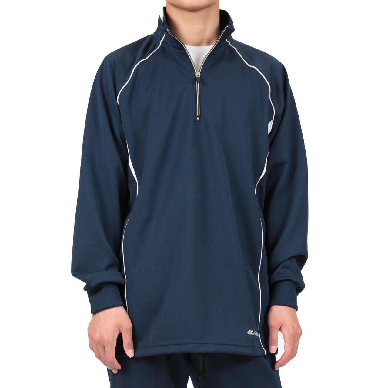ギャレックス 長袖体操服 校名プリントあり SS~3L Galax 体操着 ゆったり 紺 ネイビー 中学生 中学校 女の子 男の子 襟付き ファスナー 子供 長そで (送料無料) (取寄せ)
