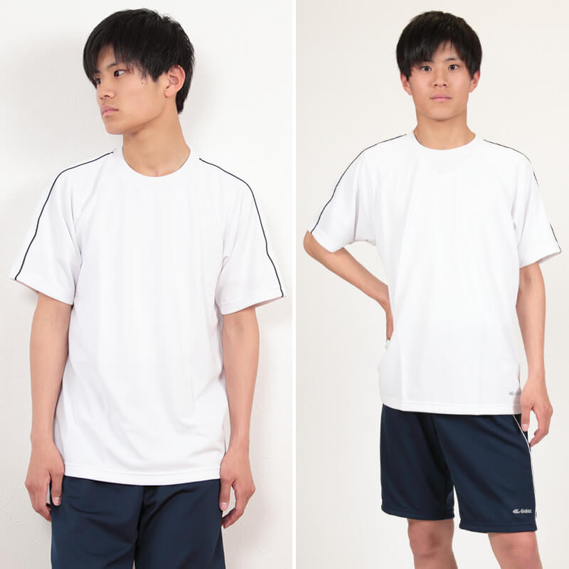 ギャレックス 半袖体操服 校名プリントあり SS~3L Galax 体操着 ゆったり 白 中学生 中学校 女の子 男の子 丸首 子供 半そで ジャージ トレシャツ クルーネック (取寄せ)