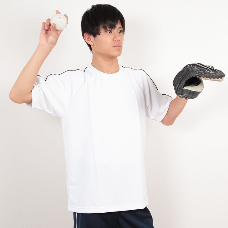 ギャレックス 半袖体操服 校名プリントあり SS~3L Galax 体操着 ゆったり 白 中学生 中学校 女の子 男の子 丸首 子供 半そで ジャージ トレシャツ クルーネック (取寄せ)